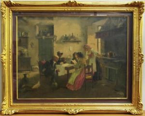 Interno Di Cucina Con Scena Di Genere by Lorenzo Cecconi