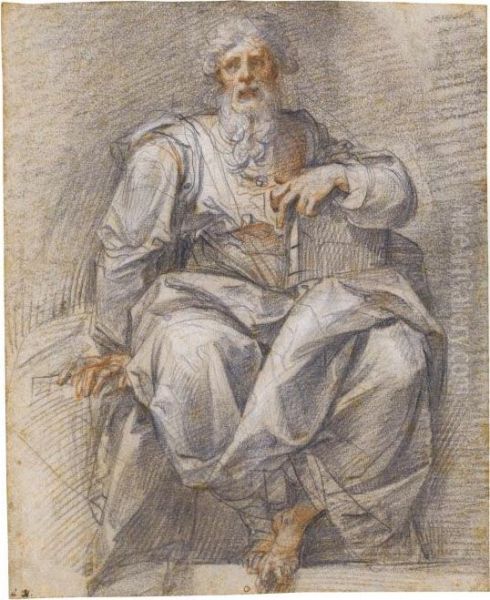 A Seated Prophet, Holding A Book - view 1