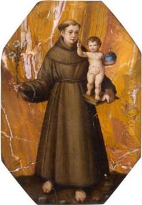 Saint Antoine De Padoue Tenant L'enfant Jesus