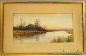 Marsh Cottage At Sunset by Samuel R. Chaffee