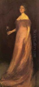 Rose and Green: The Iris - Portrait of Miss Kinsella by James Abbott McNeill Whistler