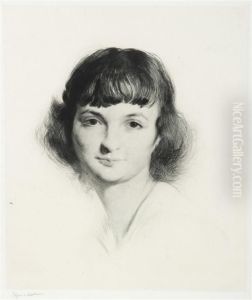 Portrait De Jeune Fille by Edgar Chahine