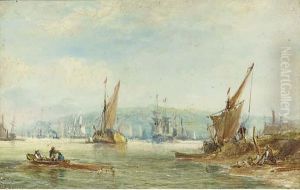 A Busy Day On The Medway by George Chambers