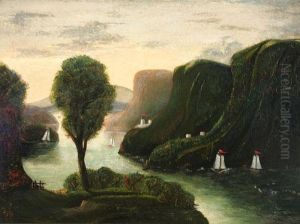 Hudson River Landscape With View Of West Point by Thomas Chambers