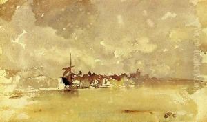 Gold and Grey: the Sunny Shower - Dordrecht by James Abbott McNeill Whistler
