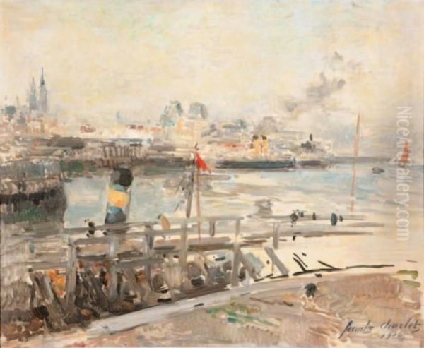 Vue D'un Port Avec Vapeur - view 1