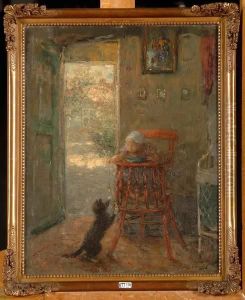 Bebe Jouant Avec Un Chat Dans Un Interieur Bebe Jouant Avec Un Chat Dans Un Interieur
