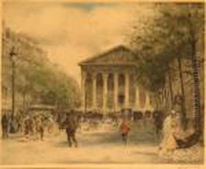 Voitures Devant La Madeleine A Paris