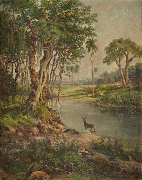 Landscape With Deer And Hunter - view 1
