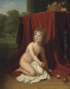 A Young Girl Holding An Apple by Jeanne-Elisabeth Chaudet