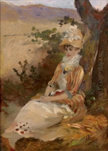 Elegante Sous Un Arbre