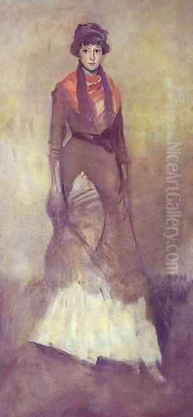 Harmony In Fawn Color And Purple Portrait Of Miss Milly Finch 1885 - view 1