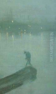 Nocturne in Blue and Gold, Old Battersea Bridge (detail) by James Abbott McNeill Whistler