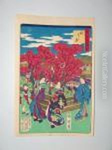 Trois Jeunes Femmes En Promenade by Yoshu Toyoharu Chikanobu /