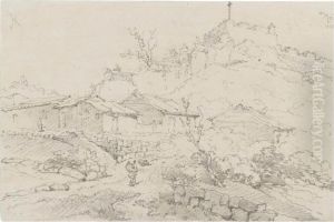 A Figure On A Track Below A 
Citadel (illustrated); And A Study Of A Chinese Fisherman, Gamblers And 
Two Goats (recto) And Subsidiary Figure Studies (verso)