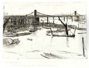 Old Hungerford Bridge 2 by James Abbott McNeill Whistler