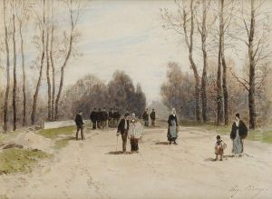 Promenade Au Parc by Eugene Ciceri
