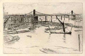 Old Hungerford Bridge by James Abbott McNeill Whistler
