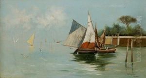Venezia, Vele Nei Pressi Dell""arsenale by Nazareno Cipriani