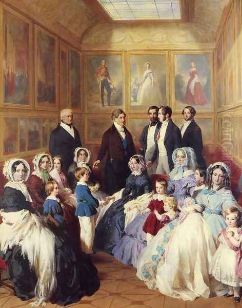 Queen Victoria and Prince Albert with the Family of King Louis Philippe at the Chateau D'Eu - view 1