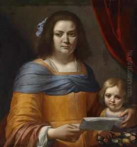 Portrait Of A Woman And Child by Pier Francesco Cittadini