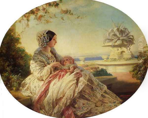 Queen Victoria with Prince Arthur - view 1