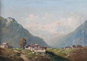 Paesaggio Montano Con Villagio Paesaggio Montano Con Villagio
