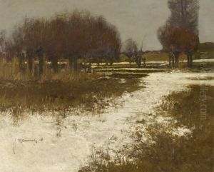 Snow Melting In The Erft by Maximilian Clarenbach