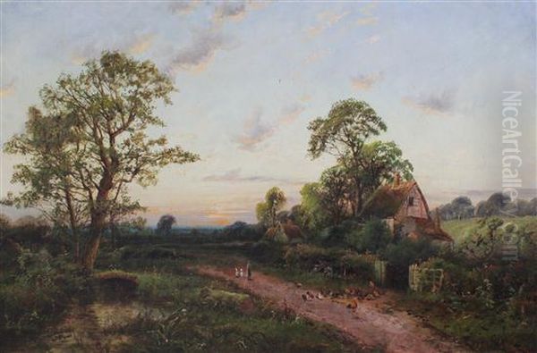 Hens And Cottages Beside A Lane - view 1