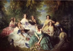The Empress Eugenie Surrounded by her Ladies in Waiting by Franz Xavier Winterhalter