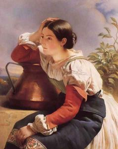 Young Italian Girl by the Well by Franz Xavier Winterhalter