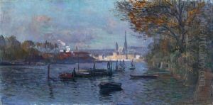 < La Seine A Rouen >. by Jean Eugene Clary