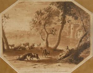 Shepherd And Goats by Lorraine Claude