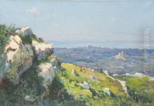 Vue De L'etang De Berre by Justin Jules Claverie