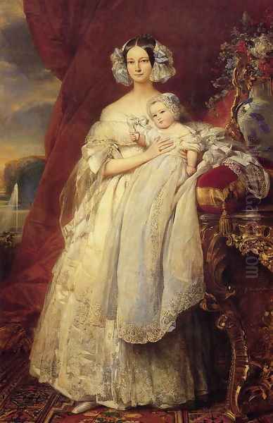 Helene Louise Elizabeth de Mecklembourg Schwerin, Duchess D'Orleans with Prince Louis Philippe Albert D'Orleans, Comte de Paris - view 1