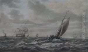 Shipping Off The Dutch Coast by Robert Cleveley