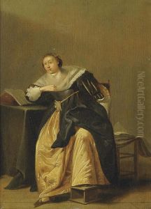 A Lady Seated At A Table A Lady Seated At A Table