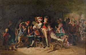 Scene De Cabaret Revolutionnaire by Charles Alexandre Coessin de la Fosse