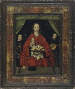 The Virgin And Child With Music-making Angels by Marcellus Coffermans