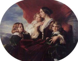 Elzbieta Branicka, Countess Krasinka and her Children by Franz Xavier Winterhalter
