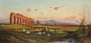 A Goatherd At The Claudia Aqueduct On The Roman Campagna