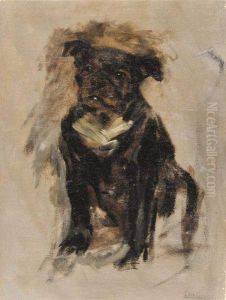 Chien Assis by Leon Francois Comerre