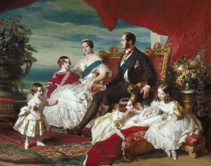 The Family Of Queen Victoria 1846 by Franz Xavier Winterhalter