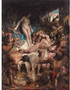 Etude Pour Samson Et Dalila by Leon Francois Comerre