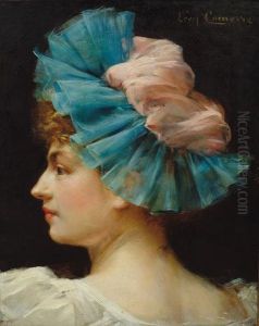 Portrait De Jeune Femme Au Chapeau Bleu Portrait De Jeune Femme Au Chapeau Bleu