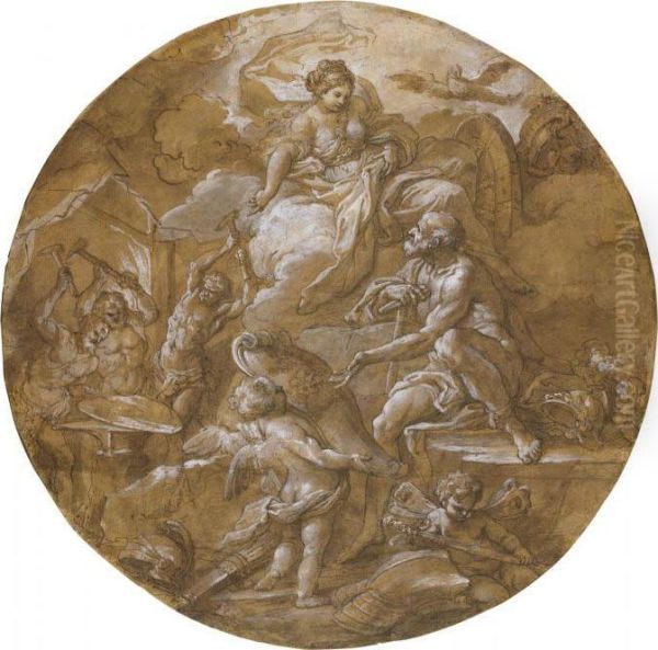 Venus At The Forge Of Vulcan by Sebastiano Conca