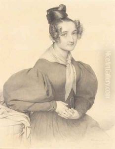 Portrait of a seated lady, her hands folded on her lap