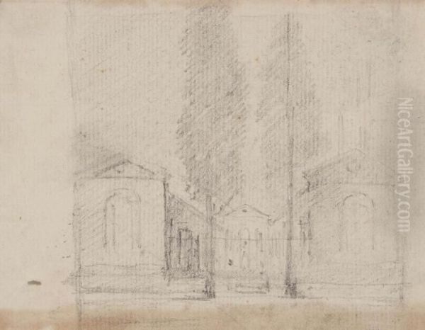 Study Of A House With Two Trees - view 1