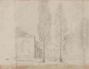 Study Of A House With Two Trees by John Constable