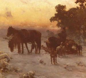 A Journey In Winter by Alfred Wierusz-Kowalski